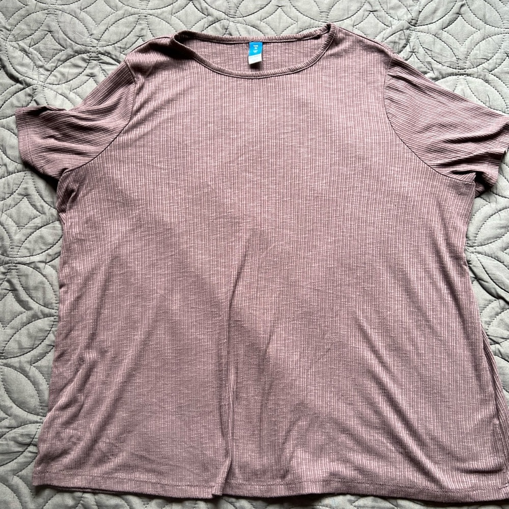 Old Navy Ribbed Short-Sleeve Top in Dusty Mauve